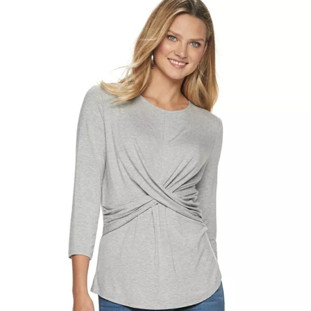 Juicy Couture Womens Juicy Couture 3/4 Sleeve Cross Front Top New with Tags Sz M